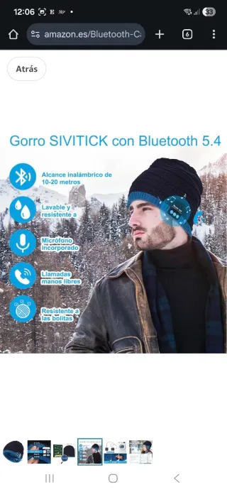 Gorro Sivitick Bluetooth Negro y Azul