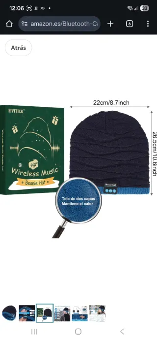 Gorro Sivitick Bluetooth Negro y Azul