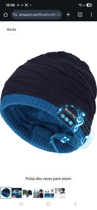 Gorro Sivitick Bluetooth Negro y Azul