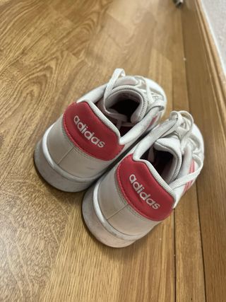 Zapatillas Adidas Blancas y Rosas, talla 36 2/3