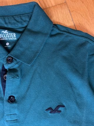 Polo Hollister manga larga verde nuevo
