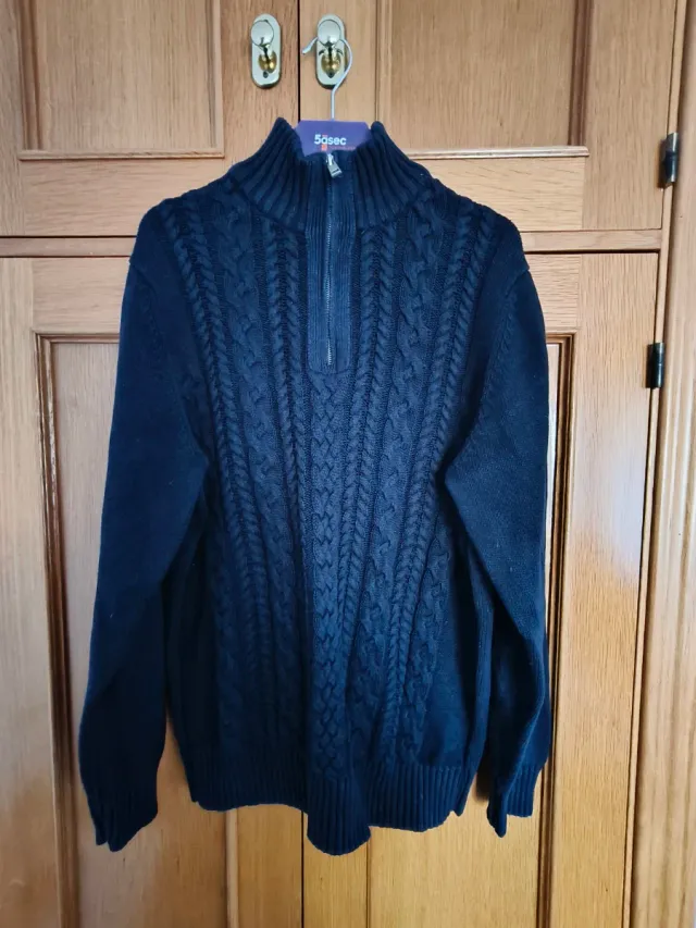 Jersey Dustin hombre azul con cremallera