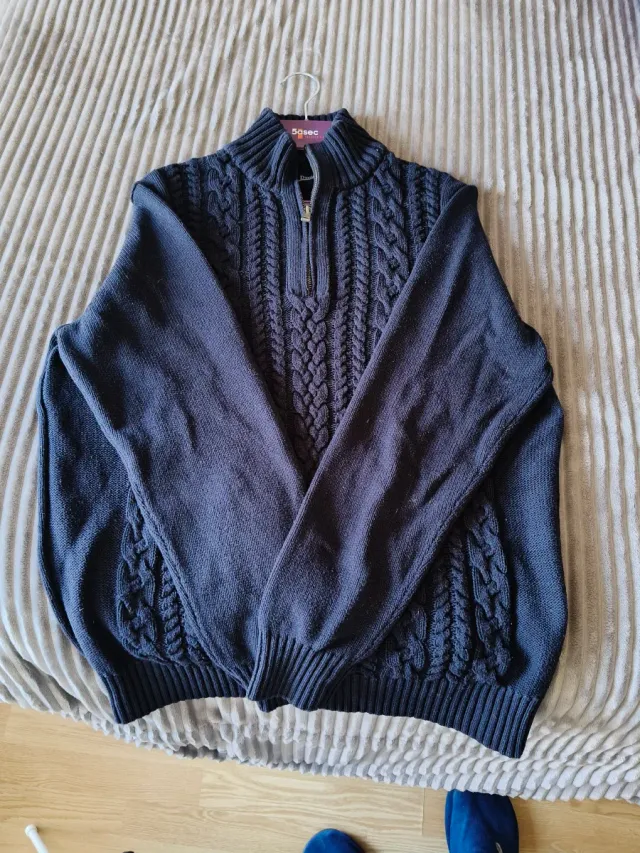 Jersey Dustin hombre azul con cremallera