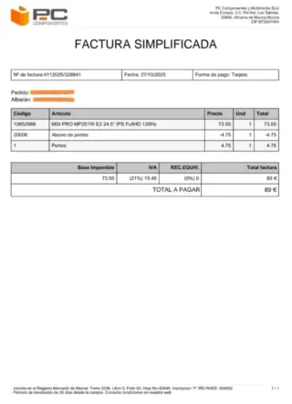 Monitor MSI PRO MP257W E2 +Soporte Negro de Regalo