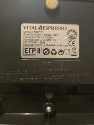 Cafetera Vital Espresso - Presión