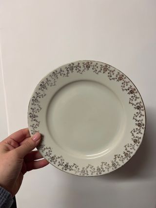 Set 6 piattini frutta/dolce porcellana oro