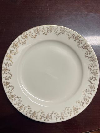 Set 6 piattini frutta/dolce porcellana oro