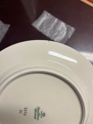 Set 6 piattini frutta/dolce porcellana oro