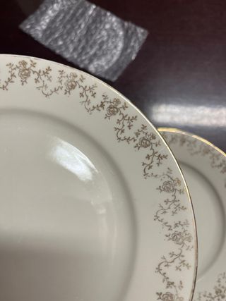 Set 6 piattini frutta/dolce porcellana oro