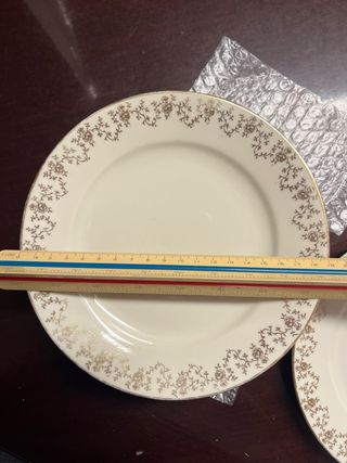 Set 6 piattini frutta/dolce porcellana oro