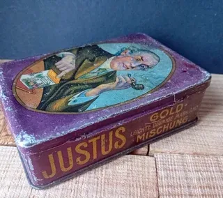 Vecchie scatole tabacco Italia e Justus Hamburg