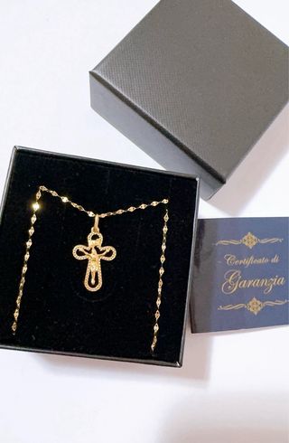 Collana con croce in oro giallo 18kt 750