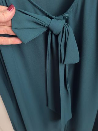 Blusa Zara Talla S/36/8 Verde Petróleo