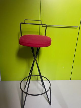 2 Taburetes Hierro Asiento Tejido