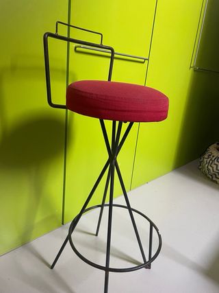 2 Taburetes Hierro Asiento Tejido