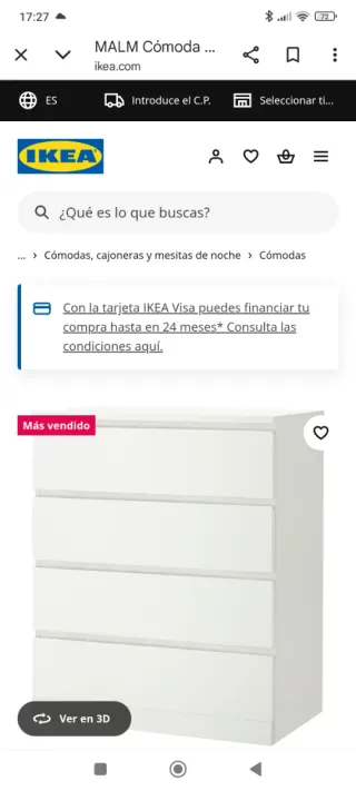 Cómoda 4 cajones blanca