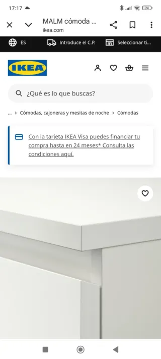 Cómoda 4 cajones blanca