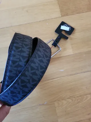 Cinturón Michael Kors Negro Dorado Nuevo