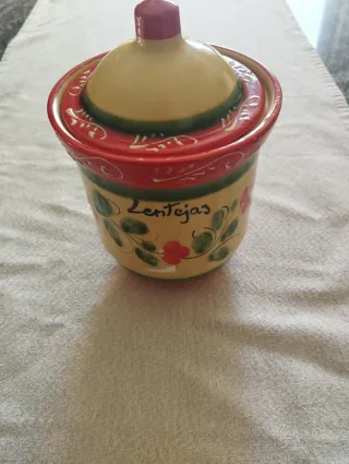 Tarro Cerámica Lentejas Decorado