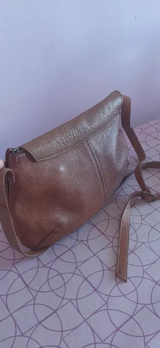 Bolso piel bandolera marrón