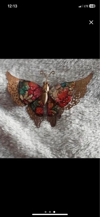 Spilla farfalla antica colorata