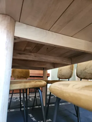 Mesa Comedor Ovalada Madera (Sillas x6 opcionales)