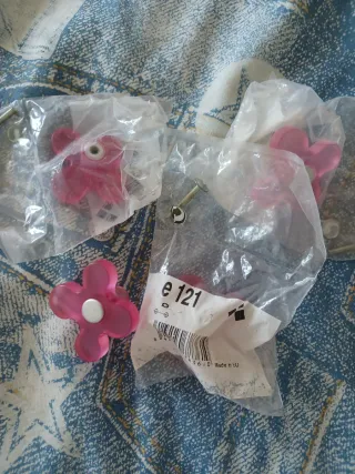 Tiradores flor rosa (pack 4)