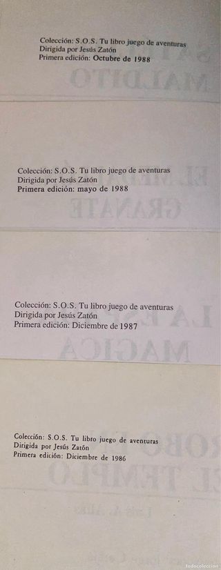 SOS Tu Libro juego de Aventuras (Lote 4 Libros)