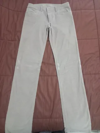 Pantaloni scamosciati donna beige