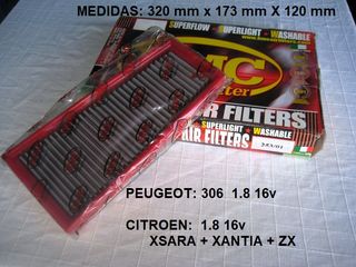 Filtro Aire BMC Deportivo Peugeot Citroen 1.800 16