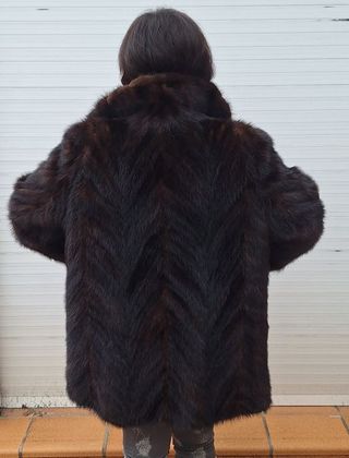 Abrigo Piel Natural Marrón Talla Única