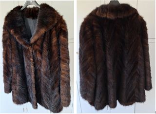 Abrigo Piel Natural Marrón Talla Única