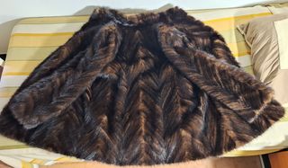 Abrigo Piel Natural Marrón Talla Única