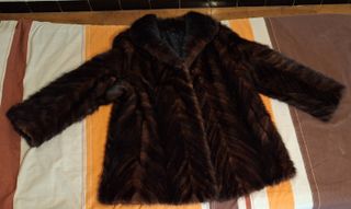 Abrigo Piel Natural Marrón Talla Única