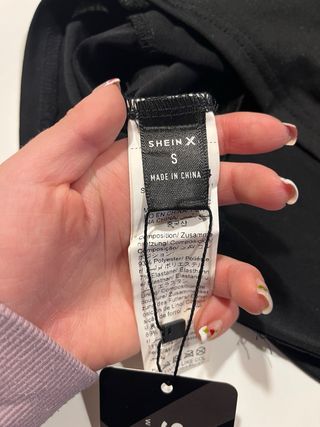 Vestito Shein nero corto cuori strass