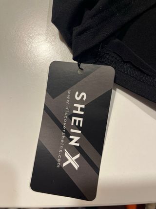 Vestito Shein nero corto cuori strass