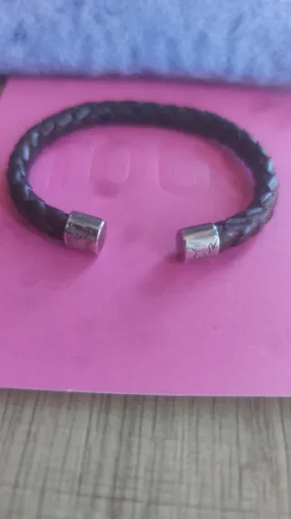 Pulsera Tous Cuero y Plata