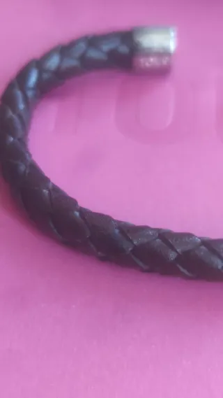 Pulsera Tous Cuero y Plata