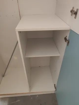 Armario infantil madera blanco y azul