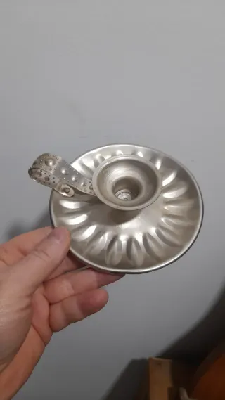 3 portacandele vintage in alluminio