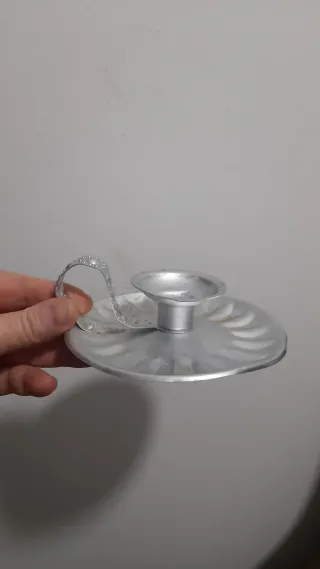 3 portacandele vintage in alluminio