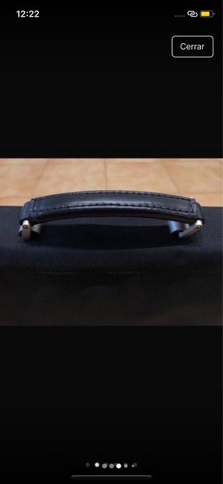 Maletín Plevier Negro Asa Cuero nuevo