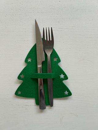 Porta posate albero di Natale in feltro