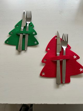 Porta posate albero di Natale in feltro