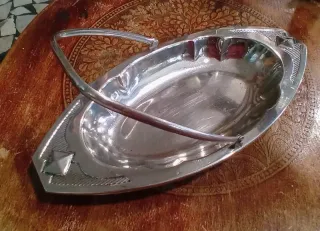 Art Deco cestino in metallo Bauhaus design 30'