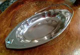 Art Deco cestino in metallo Bauhaus design 30'