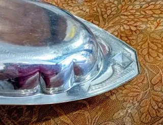 Art Deco cestino in metallo Bauhaus design 30'