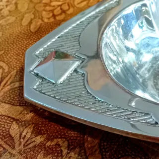 Art Deco cestino in metallo Bauhaus design 30'