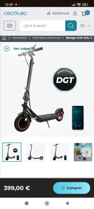 Nuevo Patinete Eléctrico cecotec g40 XXL