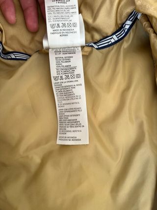 Plumífero Adidas Originals Dorado Talla L